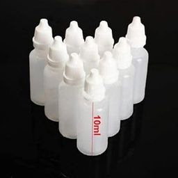 Homeo 10 ML Empty Eye Dropper Bottle With Cap And inner dropper. pack of 100 pieces-image-0