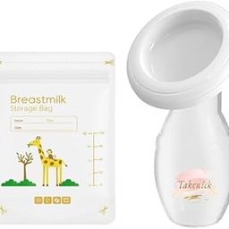 SELLSHO Manual Silicone Milk Pump 1 And Breast Milk Storage Bags 10 | Pre-Sterilized | Smart Temp Sensor | Single Use | Leak Proof Double Zip | Separate Fill & Pour Spouts | 150 ml Capacity | Marker Included (Storage Bags 10 + Brest Pump)-19