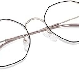 Poshh Eyewear Hexagonal Shape Blue Cut Antiglare Zero Power Computer Eyeglasses For Men And Women | Blue Light Filtering Glasses For Computer And Mobile Use | 100% UV Protection-image-96