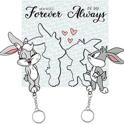 Wooden Couple Keychain Set | His and Hers Keyrings | TV Show Inspired Printed Design | Romantic Gift for Anniversary, Birthday, Valentine’s, Housewarming, Wedding-picture-23
