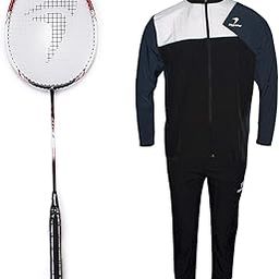 FLYPOWER BADMINTON RACKET AGNI 4 WITH TRACKSUIT FLY MARATHON WHITE BLACK SIZE XL-picture-6