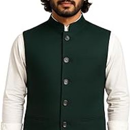 Men Slim Fit Cotton Blend Waistcoat Half Jacket (Maroon, 36)-image-91