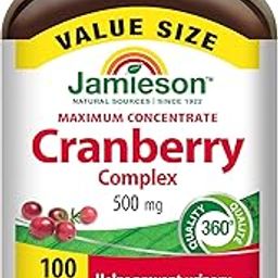 Jamieson CraNature's Bountyerry Complex 500 mg Maximum Concentrate - Value Size, Vegetarian, Non-GMO, Gluten-Free, 100 Count (Pack of 1)-image-31