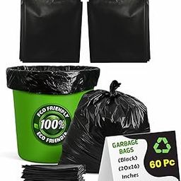 Garbage Bags Medium Size 19x21 Inches | 60 Count (30 Bags x 2 Rolls) | For Kitchen, Wet & Dry Waste, Dustbin, Diaper Disposal | Black Polythene Uthane Wala Plastic Trash Liners (3)-image-64