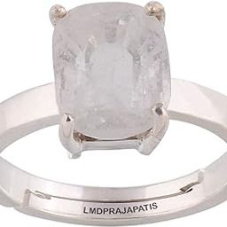 11.00 Ratti Silver Plated Ring Natural White Sapphire Stone Certified Safed Pukhraj Adjaistaible Ring Birthstone Precious Loose Gemstone By lab Certified-image-34