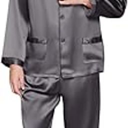 Bella Babe by SK Men Satin Premium Piping Night Suit Full Sleeve (Dark Grey)-22
