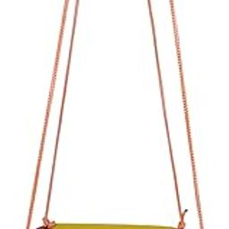 Platform Swing with 4 Ropes, Occupational Special Supplies Therapy Swing for Living Room/Swing for Balcony, Garden, Indoor/Hanging Hammock Swing in-Yellow, Red-Polyester (Pack of 1)-0