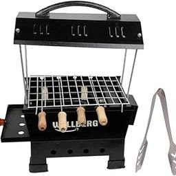 Wellberg Camping Barbecue Grill, Tandoor, Toaster, Roaster/Fully Electric & Charcoal/Compact & Portable, Large Size, Silver Electric Grill-picture-4