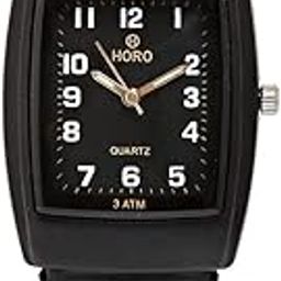 Horo (Imported) Analog - Black Dial Women Watch- 50x45mm (Quartz Movement - Black Resin Case)-image-86
