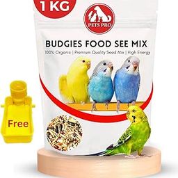 Pets Pro Bird Food with Free Feeder Budgies Food Seed Mix (1KG) + Free Feeder | Nutritional Millets Special Food for Budgies | Love Birds | Cockatiels | Finches | Special Mix 12+ Grains-image-52