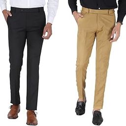 Men's Regular Fit Polycotton Trouser Pant's Formal Trouser Casual Trouser Pant (Pack of 2)-picture-51