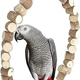 KSK Natural Wood Swing for Sun Conure African Grey Parrot Bird Cage Accessories (KSKWA019, Medium)-picture-10