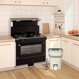 Compost Bucket 21L Sealed Food Waste Compost Bin for Balcony Backyard Garden Green-image-60