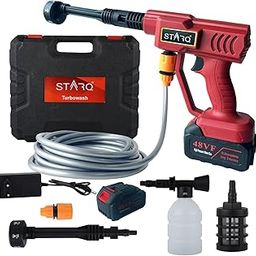 STARQ Turbowash Cordless Portable 48V Wireless Pressure Washer Gun - 12000mAh High Pressure Water Gun for Car and Bike Wash, Adjustable 6 in 1 Nozzle, 5M Hose Pipe, Double Battery Included-picture-26