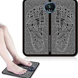 Ems Foot Massager Pain Relief,Electric EMS Massage Machine Mat,Rechargeable Portable Folding Automatic with 8 Mode/19 Intensity for Legs,Body,Hand Device for Men and Women-image-31
