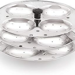 Komal Stainless Steel Idly Stand Suitable for Outer Lid Cooker,4x3 Plates,Silver, Standard-14