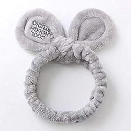 SYGA Girls Rabbit Ear Bowknot Hair Bands for Makeup, Elastic Velvet Face Wash Bath Shower Makeup Cosmetic Beauty Headbands for Washing Spa Yoga Face Care hair Accessories for Girls Women (Grey)-image-66