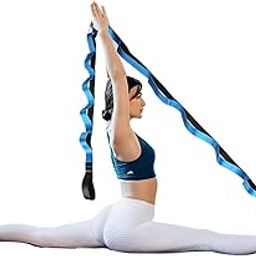 ShopiMoz Exercise Polyester Band 9 Loops Stretching Strap for Fitness Physical Therapy Pilates Nylon Yoga Strap (Blue)-27