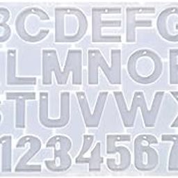 Resin Art Silicone Alphabet and Numbers Shape Molds, Epoxy Kit for Beginners With Hole - Silicon Jewelry Moulds (35 X 19 CM)-image-93