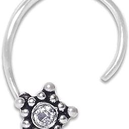 925 Sterling Silver CZ Star Nose Pin/Nose rings for womens (SS-7)-image-17