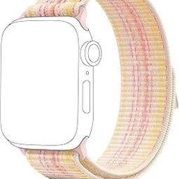 Necesories® Velcro Sport Nylon Loop Watch Strap with Dual Colour Compatiable with Apple iWatch | Adjustable Smartwatch Band/Belt for Unisex for 9-1 Series Ultra 1 & 2-picture-4