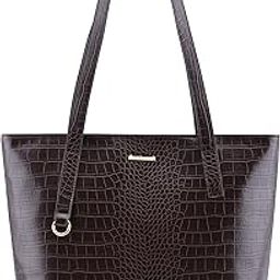 Croco Charm Tote Bag | Faux-Leather Women's Handbags | Tote for Casual Carry-43
