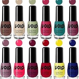 Volo True Wear High Gloss Impresso Nail Polish Sets of 12 Nail Paints(Dark Nude, Nude, Mint, Pink, Green, Pink, Nude, Pink, Wine, Red, Yellow, Blue) 60 ML-16