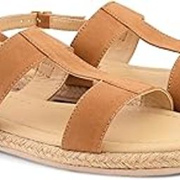 Women's Gleamstep Casual Open-Toe PU Strap Comfortable Flat Slip-On Sandals for Everyday Wear-image-49