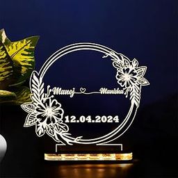 StarLaser 3D Illusion Personalized Name Led lamp with Warm White Light | Anniversary Gift for Wife | Engagement Gifts for Friend | Wedding Gift Lamp-image-6