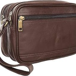 ™ Men's Genuine Leather Cash Pouch/Money Carrying Pouch/Multipurpose travel Pouch Leather Big Wrist Clutch Bags Business Handbag Sling Bag,Document Carry Shop Bag-8