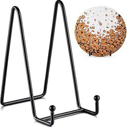 LSARIMO 6 Inch Black Steel Decorative Plate Picture Frame Book, Easel/Canvas Display Stand (Made in India) (Q - 1)-20