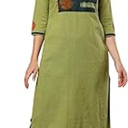 Straight fit Kurta with borar Fabric Asymmetrical Yoke and Block Print.-picture-4
