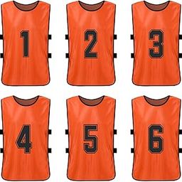 6 PCS Adults Soccer Pinnies Quick Drying Football Team Jerseys Youth Sports Scrimmage Soccer Team Training Numbered Bibs Practice Sports Vest-image-56