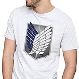 Men's & Women's Regular Fit T-Shirt AOT - Survey Corps Shield Logo 100% Cotton Unise T-Shirt White; _PT_70850-42