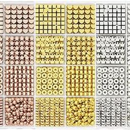 SANNIDHI® Beads for Jewellery Making Kit,150g Box Metallic Plated Beads for Craft DIY Set Spacer Bracelet Necklace Jewelry - 8 Styles,3 Colors Gold/Sliver/Rose Gold-image-36