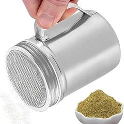 SHIPLORD® Stainless Steel Fine Mesh Spice Shaker with Handle - for Cooking Baking & Seasoning-image-2