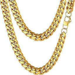 Men's 18K Gold-Plated Cuban Curb Chain Necklace Anti-Tarnish-image-6