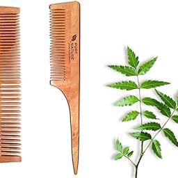 Pure Nature | Hair Comb Set Combo for Women & Men | Kachi Neem Wood Comb Kangi Hair Comb Set for Women | Pack of 2-54