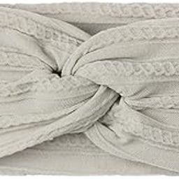 SYGA Newborn Infant Baby Girls Soft Nylon Bowknot Tie Headbands Hairbands Fashion Hair Accessories Knotted Headband Toddlers Kids (Grey)-image-26