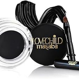 LoveChild Masaba Eye 2K Gel Eyeliner with Applicator, Black, Smudge-Proof, Waterproof, Matte Finish, Long-Lasting Precision, For Bold & Defined Eyes, 4g-25