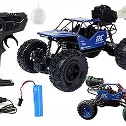 Toyzwonder Metal Body 1:18 Scale Rechargeable 2WD Remote Control Rock Crawler Monster Truck Toy Emits Mist Smoke for Kids-picture-24