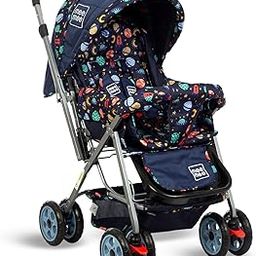 Mee Mee Little Explorer Baby Stroller/Pram for 0 to 3 Years, New Born/Kids, 5 Point Safety Harness, Adjustable backrest, 360 Swivel Wheel, Large Storage Basket, Reversible Handle (Navy Blue)-8