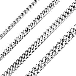 Solid Stainless Steel Cuban Chain Necklace For Men and Women Waterproof Curb Link Necklace Chain-Widths 3.5mm 5mm 7mm 9mm-Chain Lengths 16"-36"-4