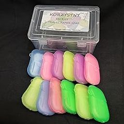 Pack Of 12 Portable Travel Paper Soap Compact & Disposable Hand Wash Skin-Friendly & Lightweight (20 Sheets in 1 Box) (Multi-Color)-image-66