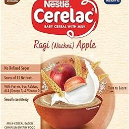 CERELAC Baby Cereal | No Refined Sugar | Ragi Apple for 6-24 months baby | Omega 3 Iron Protein Calcium Vitamin D for babies | Instant Infant Cereal | Travel Friendly | 300g-25