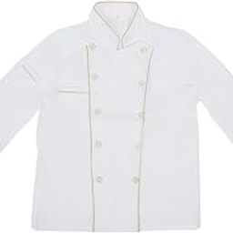 Unisex Chef Coat, Sweat Absorbing Fine Edge Wrapping Chef Uniform for Women for Restaurant(XL(170-180CM))-image-65