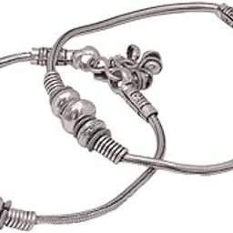 Silver Metal Anklet for Women & Girls | Traditional Ethnic Payal Jewelry | Lightweight & Durable Footwear Accessory-image-31