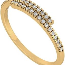 Gold Plated Pure 925 Sterling Silver Band Ring | Diamond Ring for Women and Girls | Model RSY01819-13