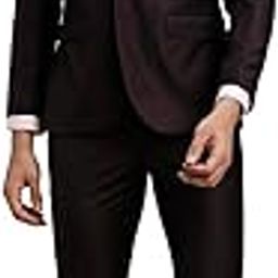 Men Poly-Viscose Dobby Print Full Sleeve Two Piece Brown Formal Suit-image-16