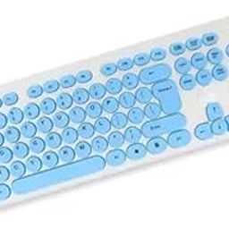Wired Keyboard Classy Wired USB Multi Device Keyboard (White & Blue)-image-68